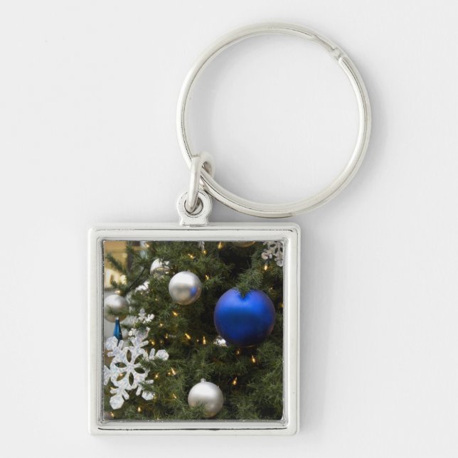 North America. Christmas decorations on tree. Keychain (Front)