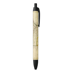 North America Engraved map Black Ink Pen