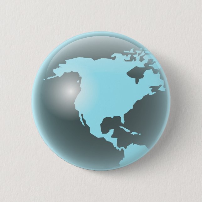 North America Glass Globe 2 Inch Round Button (Front)
