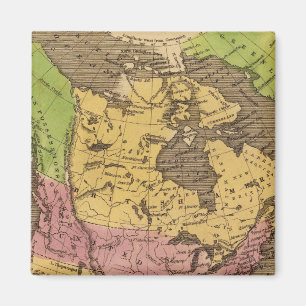 North America Hand Coloured Atlas Map Magnet