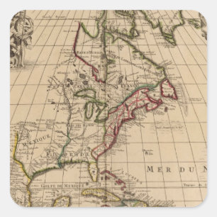 North America map 2 Square Sticker