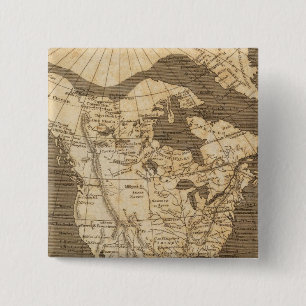 North America Map by Arrowsmith 2 Inch Square Button