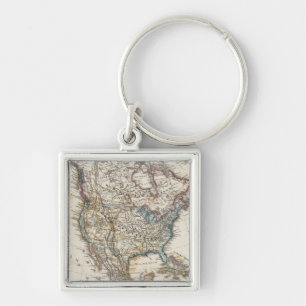 North America Map by Stieler Keychain