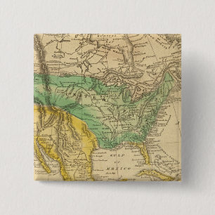 North America Map by Worcester 2 Inch Square Button