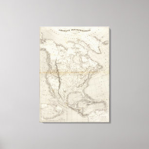 North America Map Canvas Print