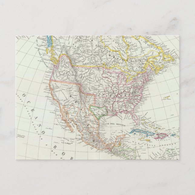 North America Map Postcard (Front)