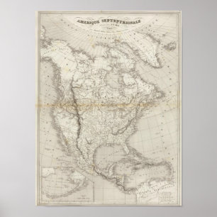 North America Map Poster