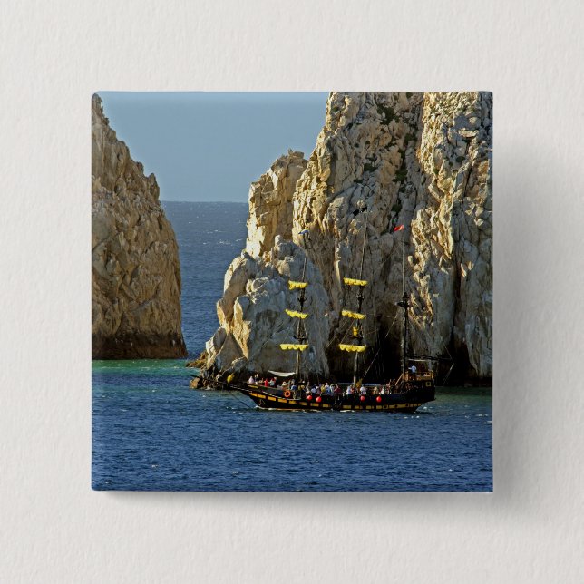 North America, Mexico, State of Baja 2 Inch Square Button (Front)