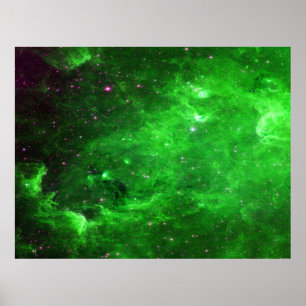 North America Nebula Infrared Green Value Poster