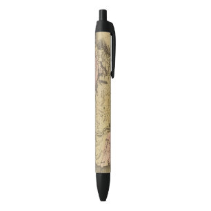 North America Olney Map Black Ink Pen