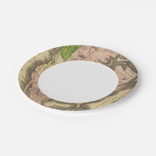 North America Olney Map Paper Plate (Angled)