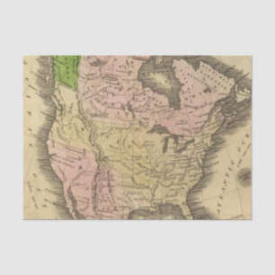 North America Olney Map Tissue Paper