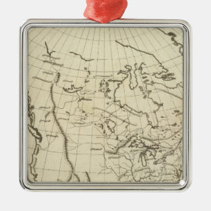 North America outline map Metal Ornament