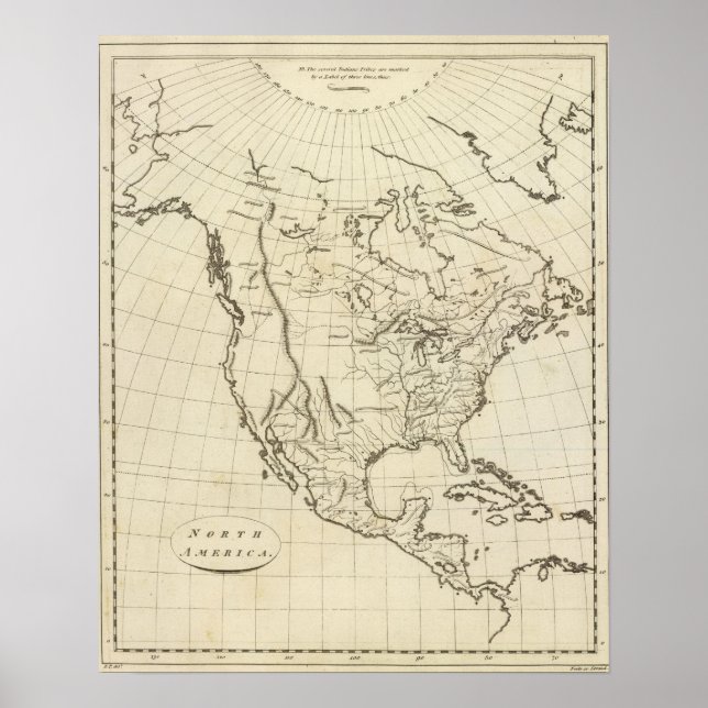 North America outline map Poster (Front)