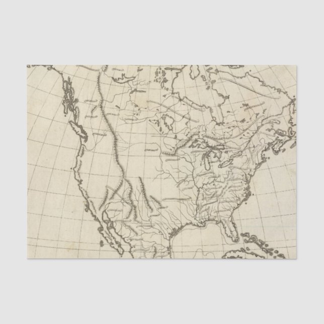North America outline map Tissue Paper (Front)