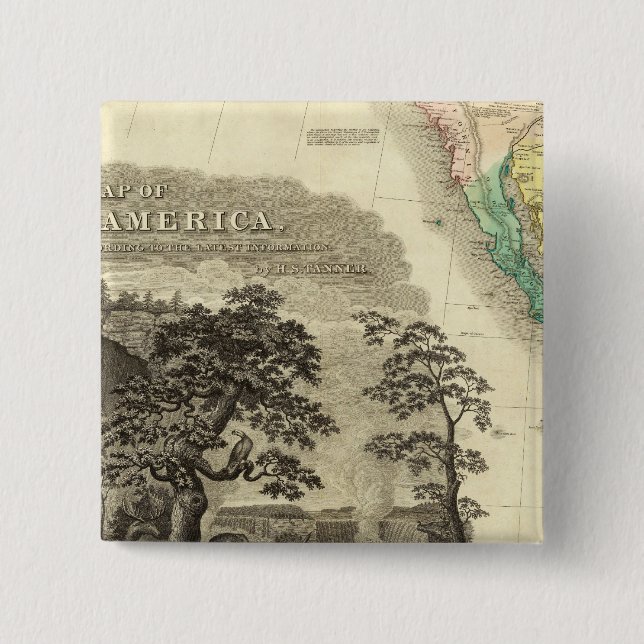 North America Southwest 2 Inch Square Button (Front)