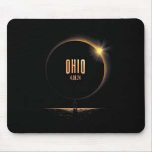 North America Total Solar Eclipse 2024 Ohio Usa  Mouse Pad