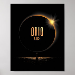 North America Total Solar Eclipse 2024 Ohio Usa  Poster