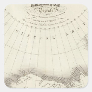 North America uncolored map Square Sticker