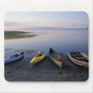 North America, US, ME, Boats on the shore of Mouse Pad