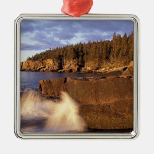 North America, US, ME, The rocky Maine coast. Metal Ornament