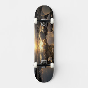 North America, USA, Alaska, Ice Bay, Icescape, Skateboard