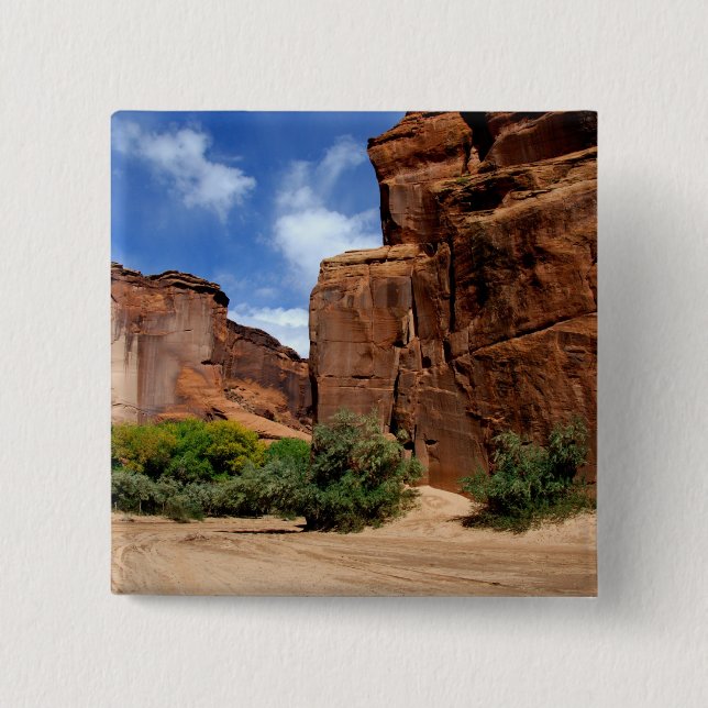 North America, USA, Arizona, Navajo Indian 5 2 Inch Square Button (Front)
