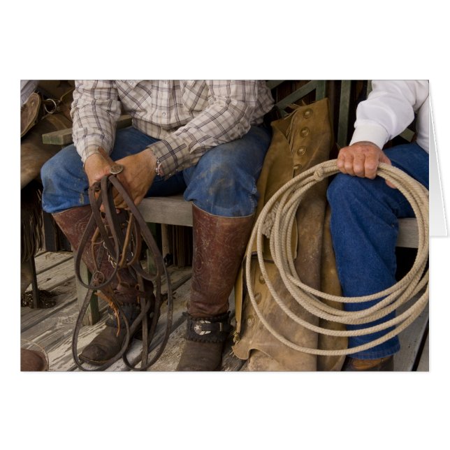 North America, USA. Cowboys relaxing and 2 (Front Horizontal)