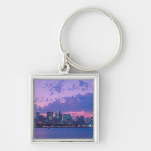 North America, USA, IL. Chicago skyline at dusk Keychain