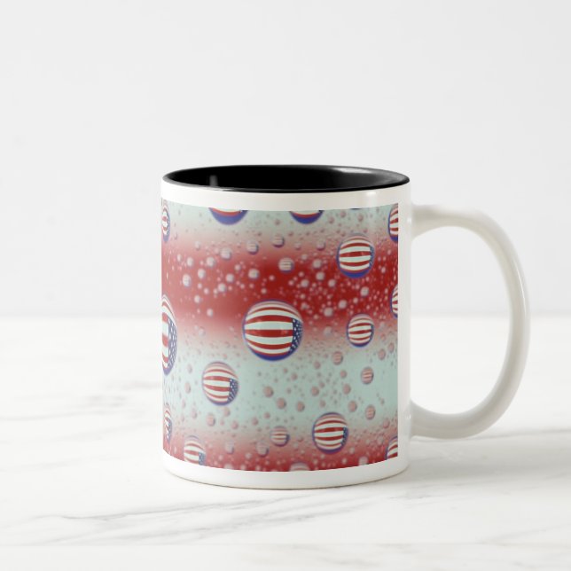 North America, USA, WA, Redmond, U.S. Flag Two-Tone Coffee Mug (Right)
