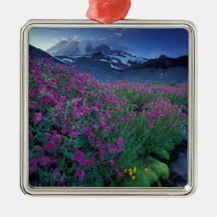 North America, USA, Washington, Mt. Rainier 6 Metal Ornament