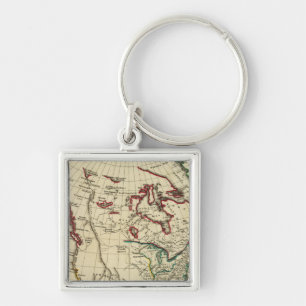 North America with boundaries outlined Keychain
