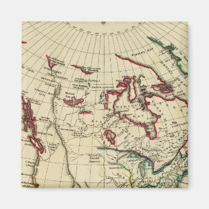 North America with boundaries outlined Magnet