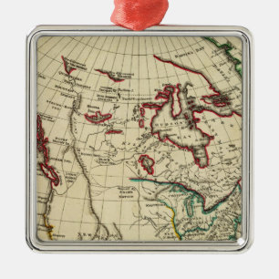North America with boundaries outlined Metal Ornament