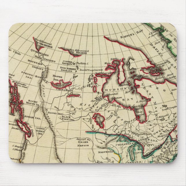 North America with boundaries outlined Mouse Pad (Front)