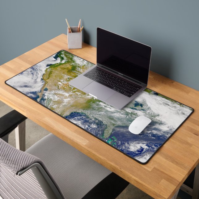 North America With Smoke Visible In Locations. Desk Mat (Office 2)