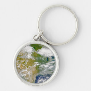 North America With Smoke Visible In Locations. Keychain