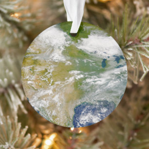 North America With Smoke Visible In Locations. Ornament