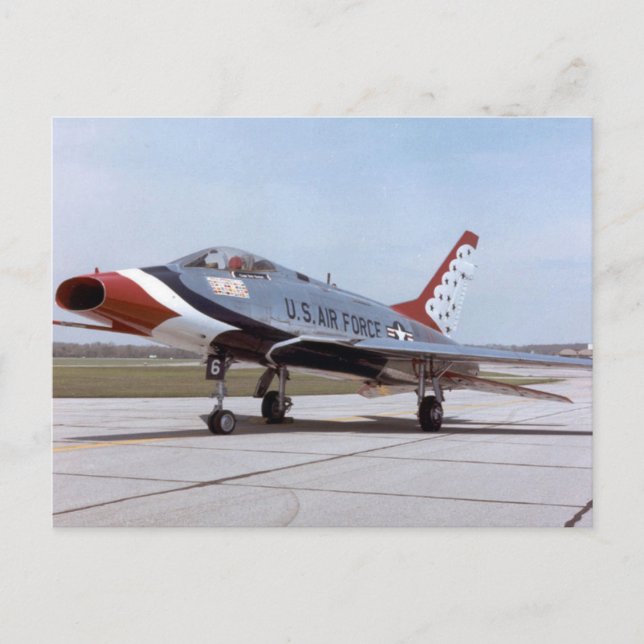 NORTH AMERICAN F-100D Super Sabre USAF THUNDERBIRD Postcard (Front)