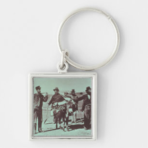 North American gold diggers, c.1849 (b/w photo) Keychain