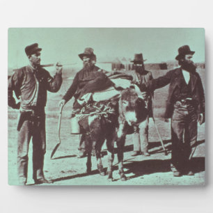 North American gold diggers, c.1849 (b/w photo) Plaque