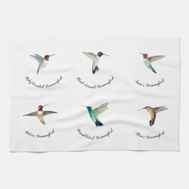 North American Hummingbirds Kitchen Towel (Horizontal)