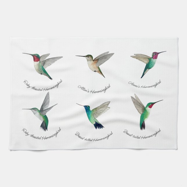 North American Hummingbirds Kitchen Towel (Horizontal)