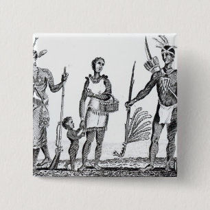 North American Indians 2 Inch Square Button