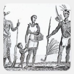 North American Indians Square Sticker