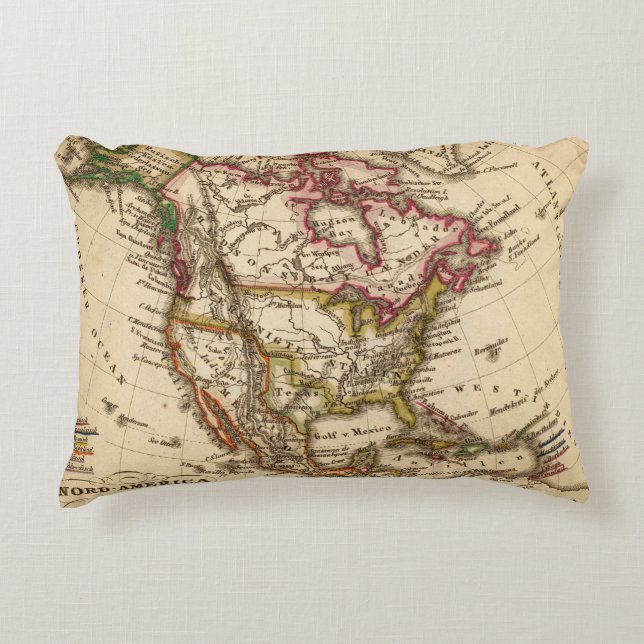North American Map 2 Accent Pillow (Front)