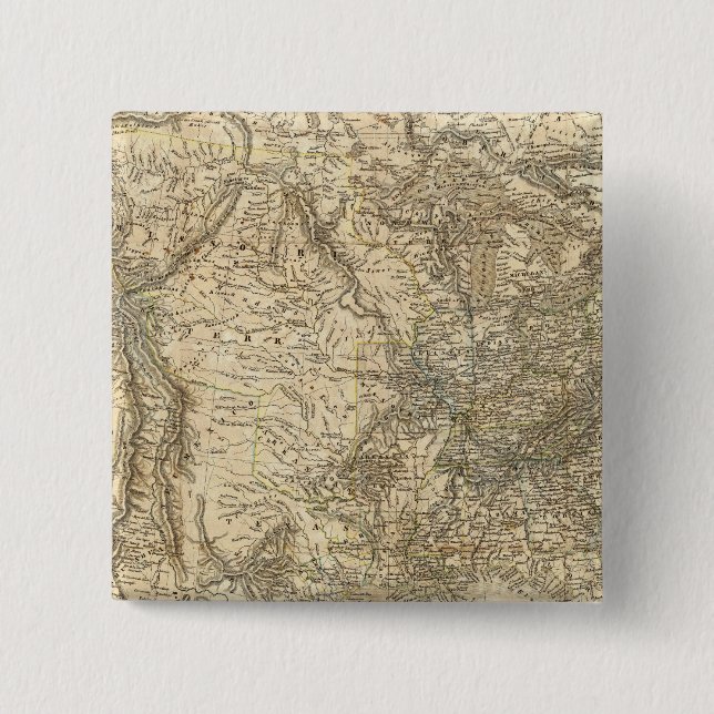 North American Map 2 Inch Square Button (Front)