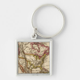 North American Map 2 Keychain