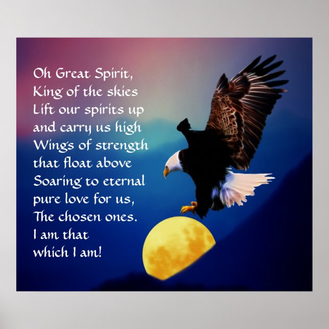 North American Native Indian Prayer Poster (Front)
