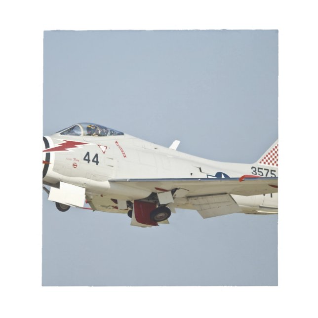 North American Naval FJ2 Fury Jet Fighter flying Notepad (Front)